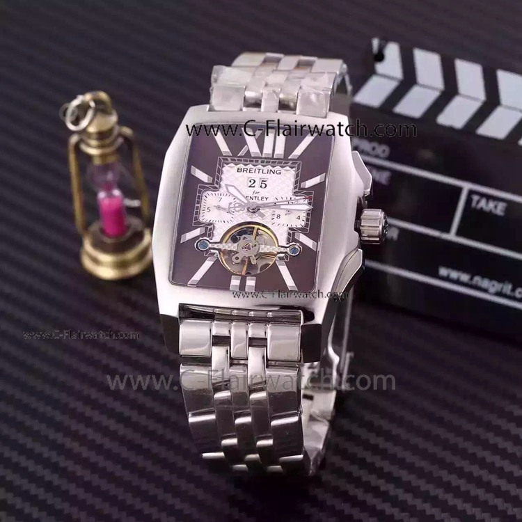 Clone Breitling Bentley Tourbillon Stainless Steel Black Watch